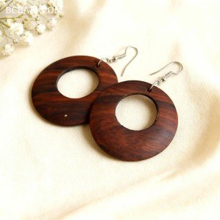 New Handcrafted Wood Earrings Balinese Artisans